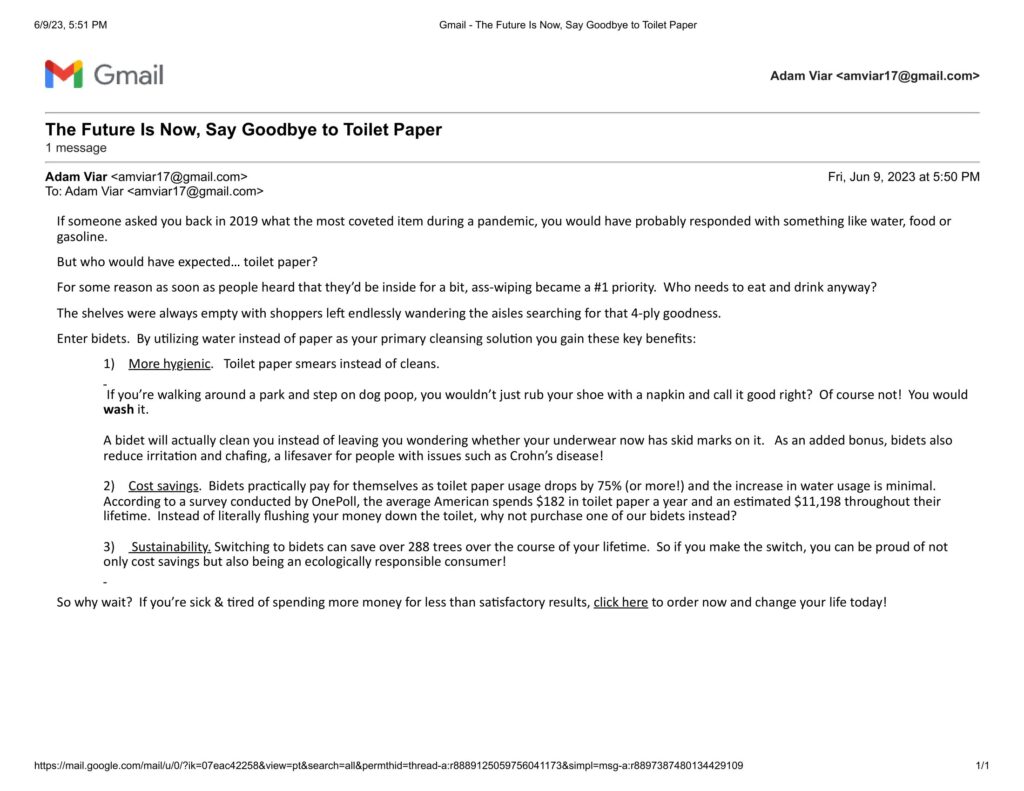 Copywriting Services 2024 Gmail The Future Is Now Say Goodbye to Toilet Paper